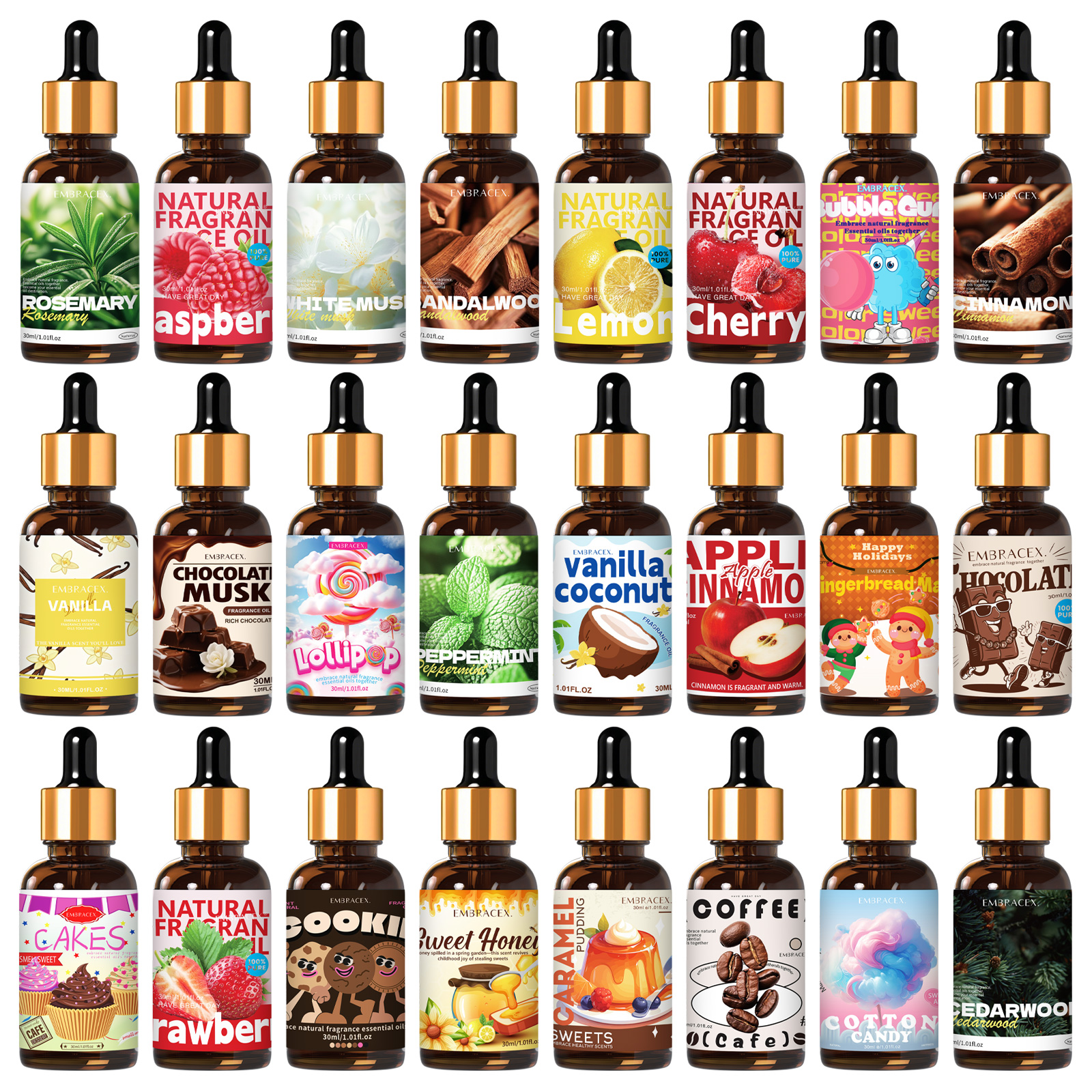 Soap Making Ingredients - 36 type 30ml Essential Oil Long