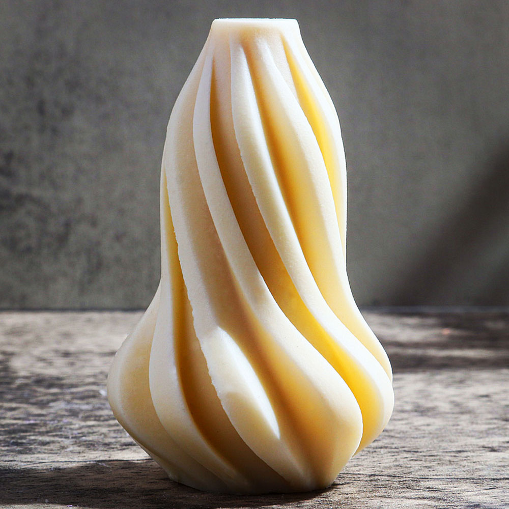 Soap Making Chemical - Twisted Flame Striped Candle Silicone Mold